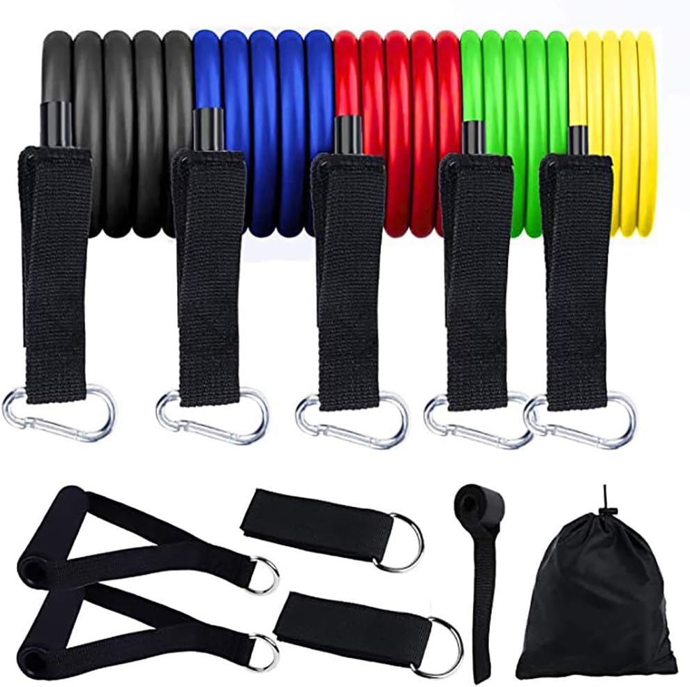 Ingarden New Resistance Bands Workout Exercise 11 Piece Set Crossfit Fitness Tubes, 2020 Home Workout Resistance Bands - 11pcs Set 150LBS Exercise Yoga，Resistance Bands Training Set for Home Workouts