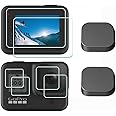 ULBTER Screen Protector for GoPro Hero 8 Hero8 Black Camera + lens screen protector+Lens cap Cover,9H Hardness Tempered Glass Saver,Anti-Scrach Anti-Fingerprint Anti-Bubble [2+6 Pack]