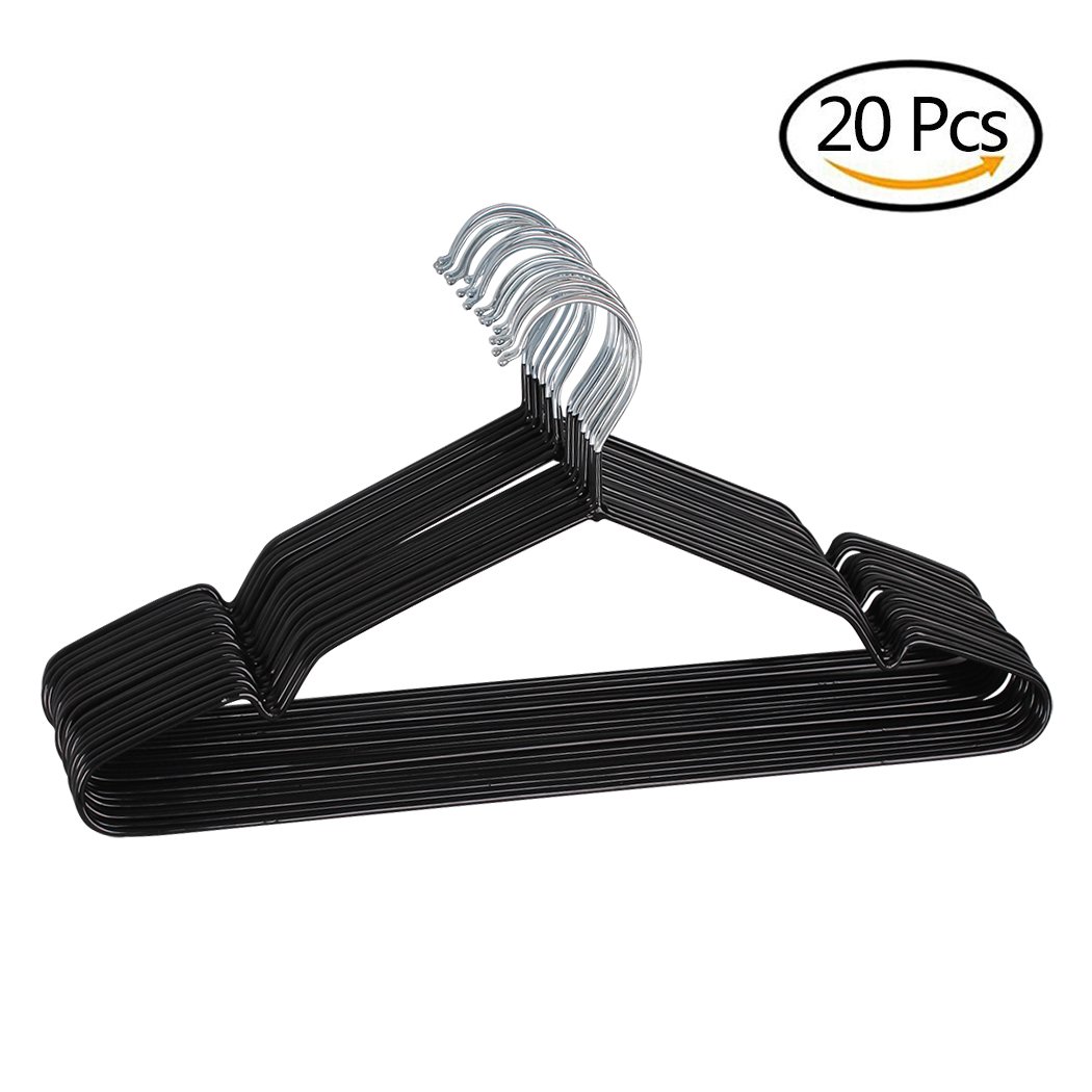 ASSICA Adult Metal Clothes Hangers Nonslip Wire Hangers With Plastic