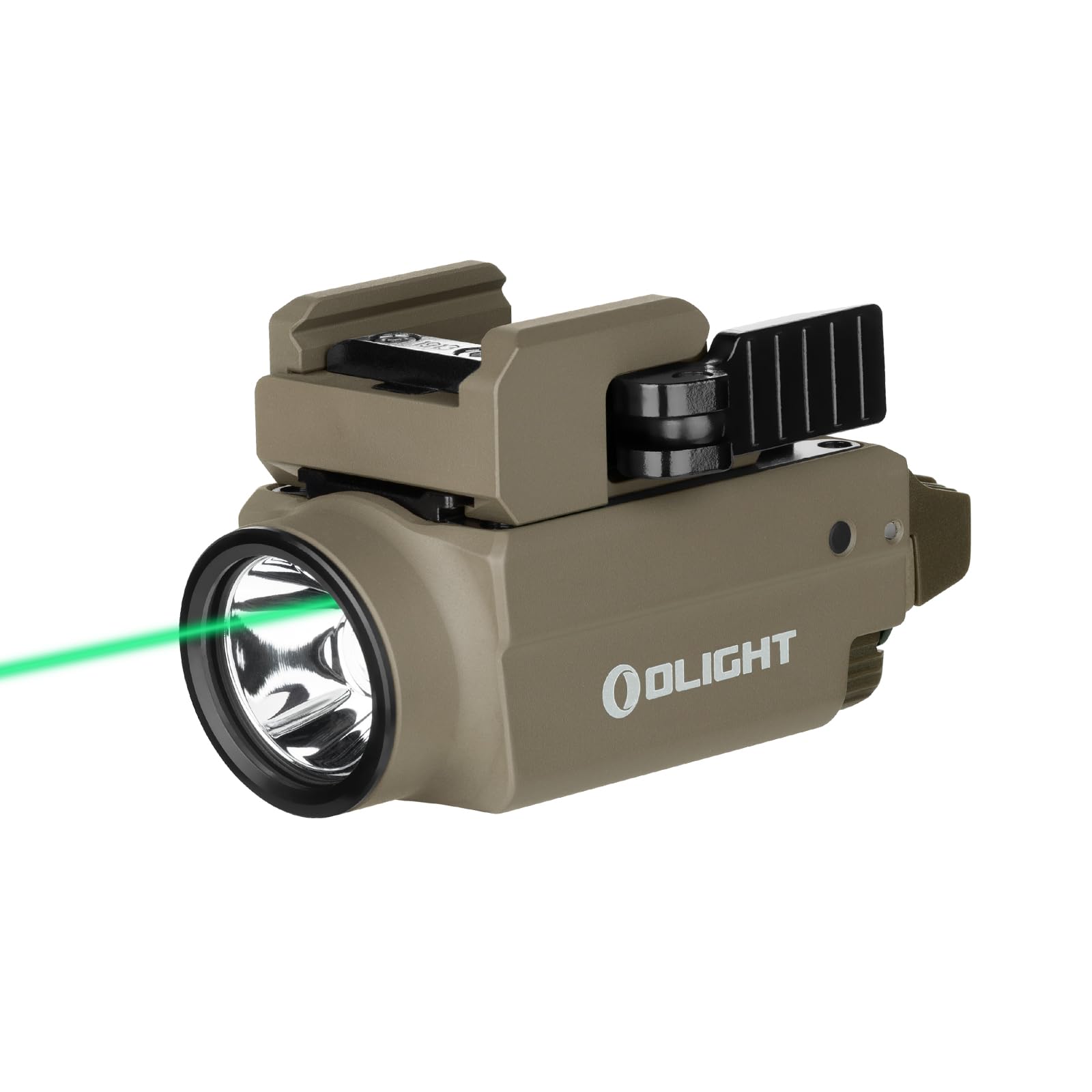 Photo 1 of OLIGHT Baldr S 800 Lumens Compact Rail Mount Weaponlight with Green Beam and White LED Combo, Magnetic USB Rechargeable Tactical Flashlight with 1913 or GL Rail, Battery Included (Flat Dark Earth)