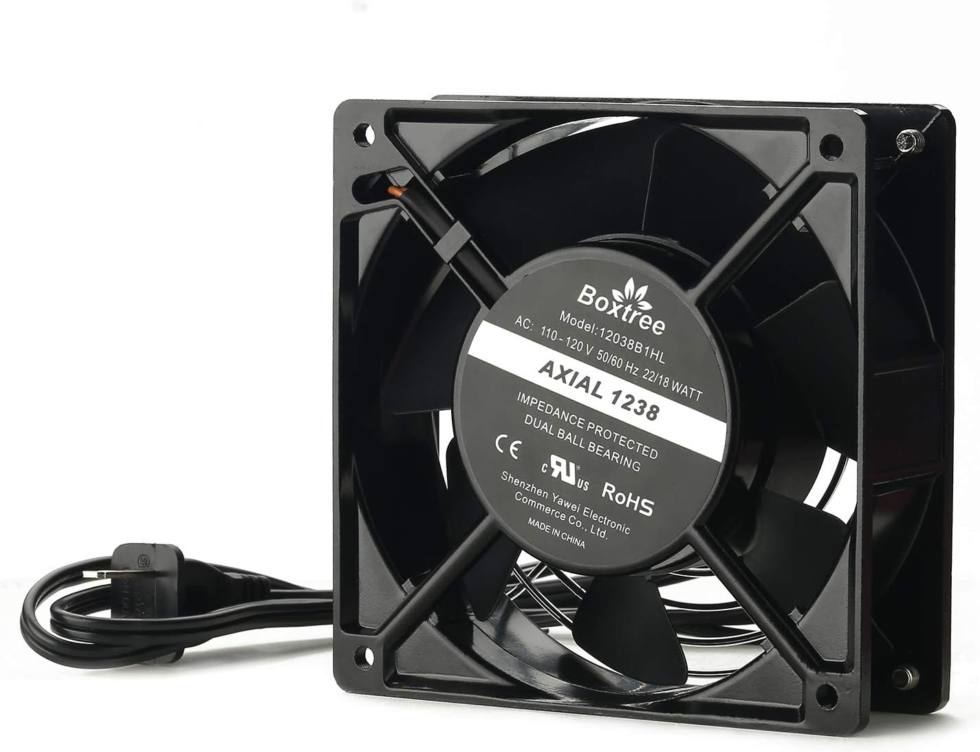 120V AC Cooling Fan, 120mm x 38mm Higth Speed, for DIY Cooling Ventilation Exhaust Projects