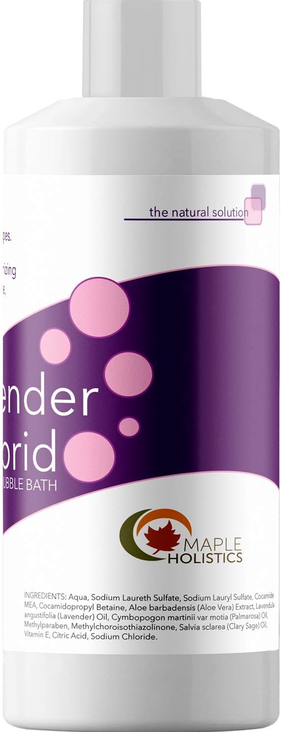 Bubble Bath for Women, Men and Teens - Lavender Hybrid, Gentle, and Safe for Sensitive Skin - With Vitamin E and Aloe Vera, 16 oz.: Health & Personal Care
