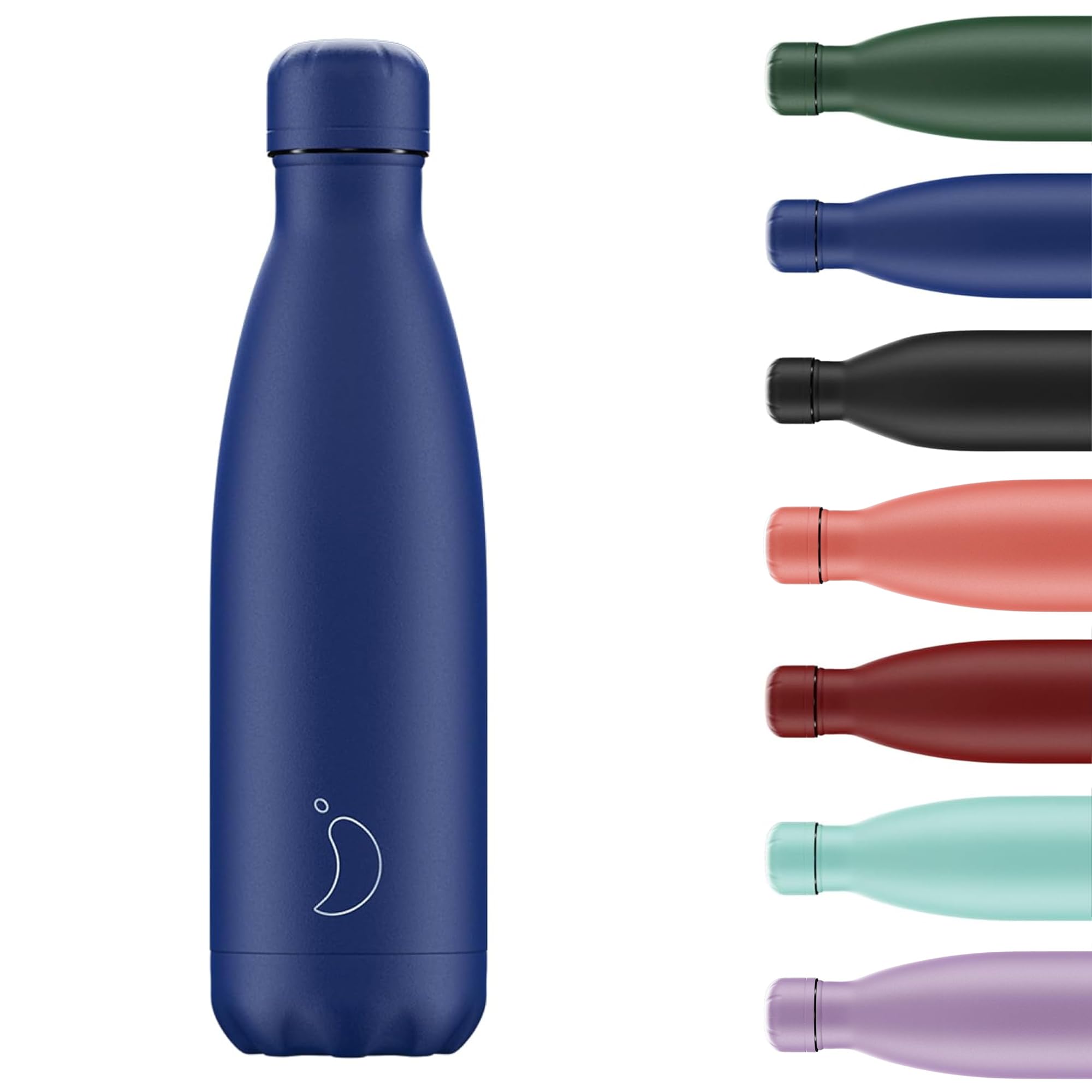 Chilly's Original Water Bottle - Vacuum Insulated Stainless Steel Water Bottle, Reusable Thermal Flask for Hot & Cold Drinks - Leak Proof, No Sweat - Matte - All Blue - 500ml — image 1