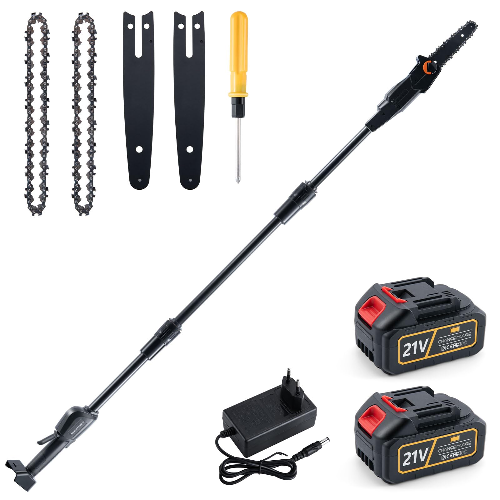 CHANGEMOORE Akku-Hochentaster Elektrisch 21V, 15cm, 10m/s, 1,68m