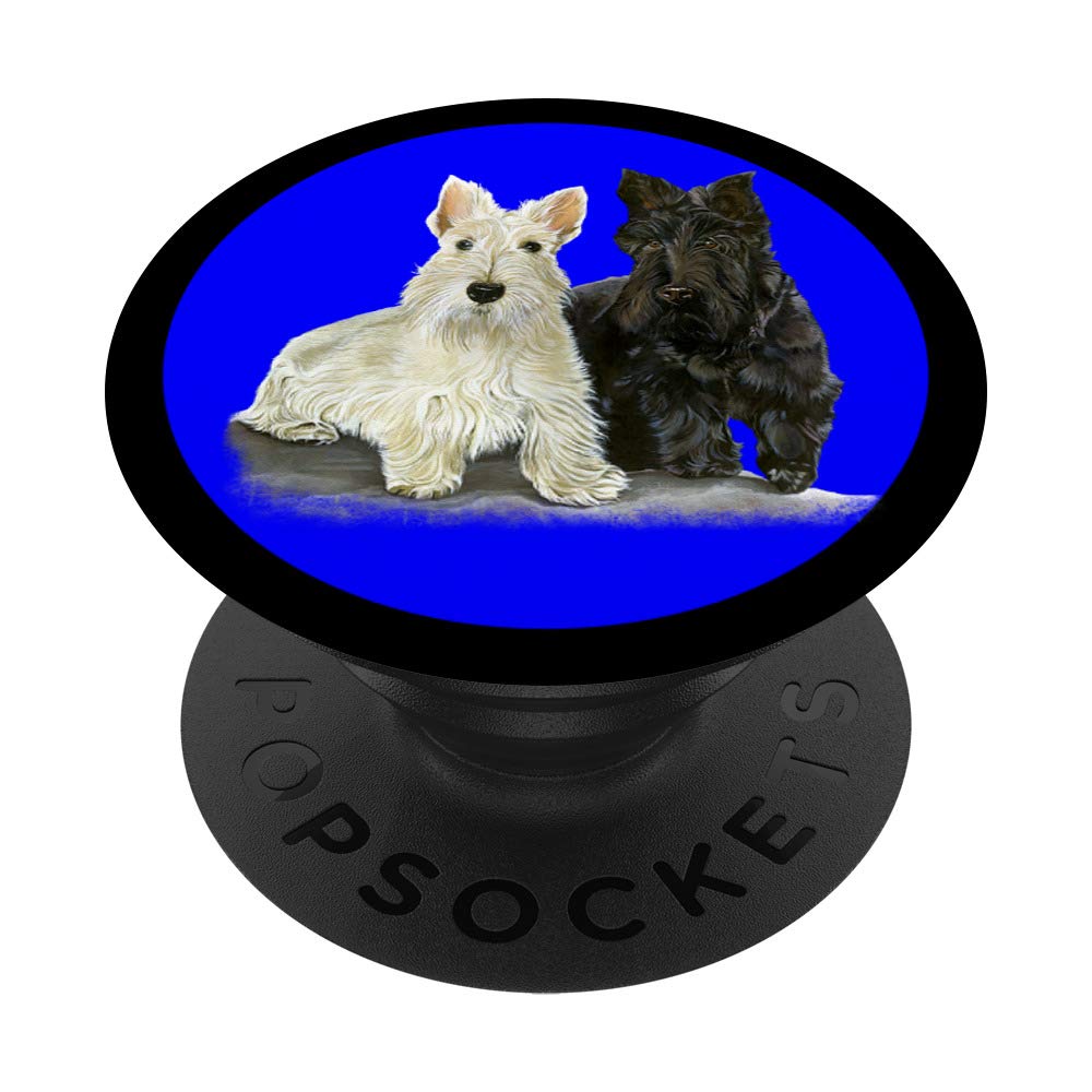 Cute Scottish Terrier Dog Owner Portrait Art Design Gift PopSockets PopGrip: Swappable Grip for Phones & Tablets
