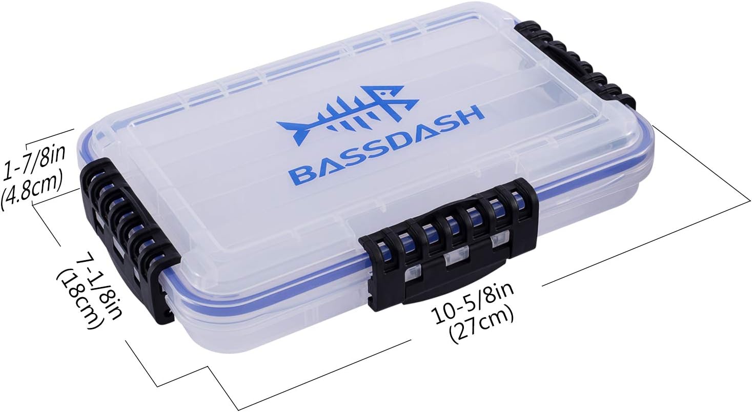 Bassdash 3600 3670 3700 Tackle Storage Waterproof Utility Tackle Boxes Fishing Lure Tray with Adjustable dividers: Sports & Outdoors
