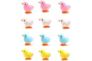 12 Pack Spring Chickens Squishy Jump Shape Walking Toys Novelty Toys for Kids Party Easter Eggs