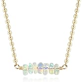 MTMY Gold Bar Necklace 14K Gold Plated Colorful Bar Pendant Necklace for Women Dainty Jewelry