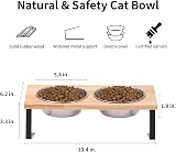 FUKUMARU Elevated Cat Bowls 15° Tilted Stand Stainless Steel Bamboo Feeding view 3