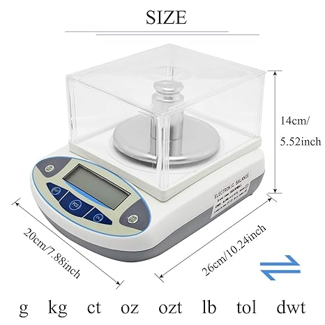 Bilancia Analitica Digitale 500g X 0.001g - Precisione 1mg, Per Gioielli, Laboratorio, Farmacia (EU)