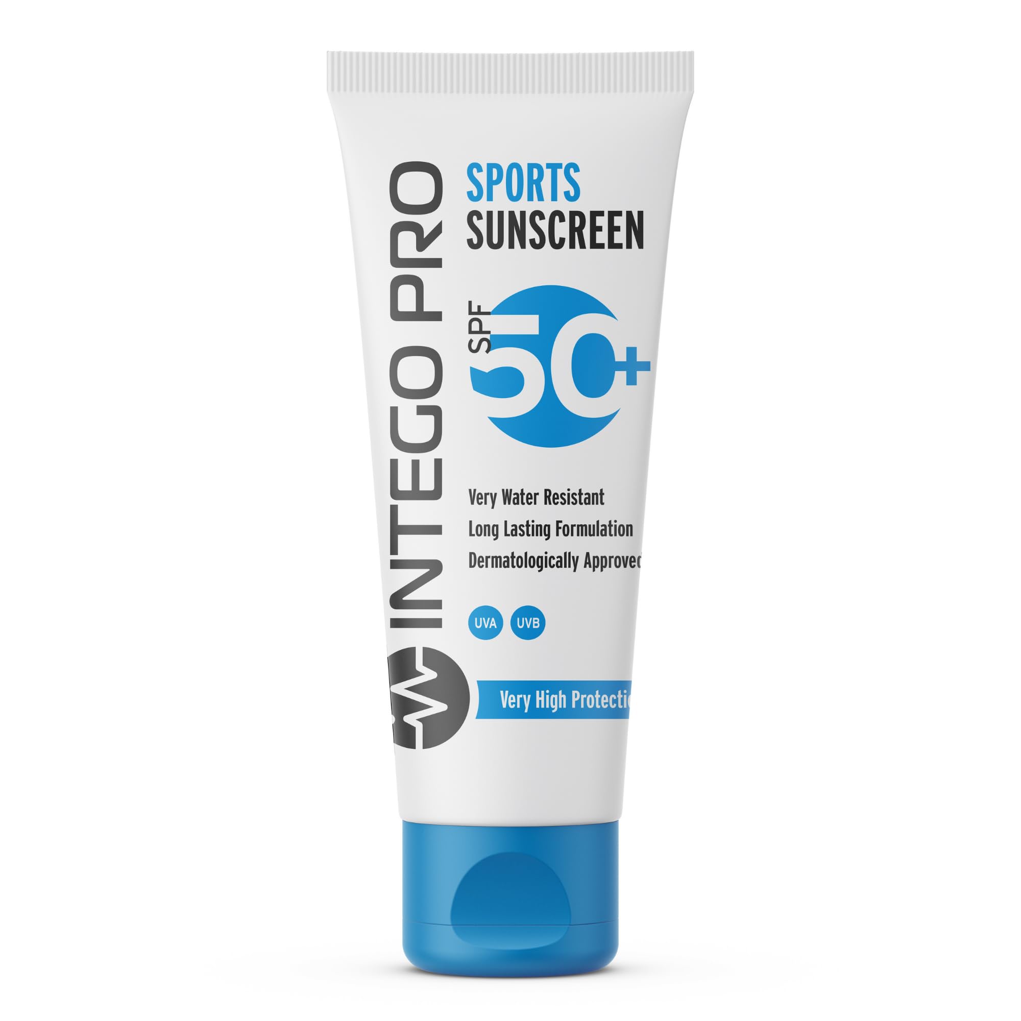 Intego Pro (SPF 50+) Sports Sunscreen | Very Water Resistant & Sweatproof Sun Cream with Zinc Oxide | Non Greasy Formula Suncream Approved by Athletes | Reef Safe, Fragrance Free, Hypoallergenic