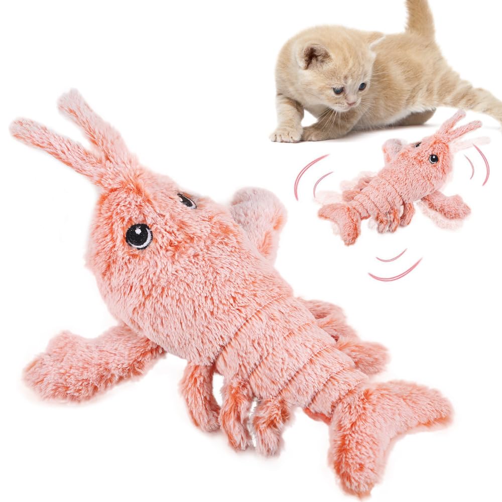 DONGKER Cat Lobster Toy,Electric Tail Pendulum Pet Interactive Moving Lobster for Pets Kittens Dogs