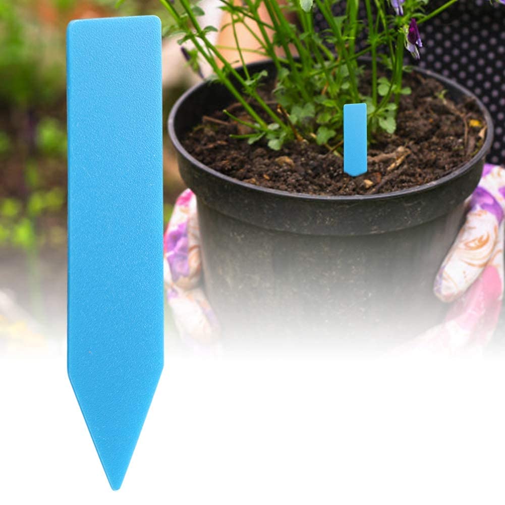 100Pcs Plant Labels for Seedlings, Plastic Plant Tags, Plant Tags and Herb Signs, 5 * 1cm, Garden Labels Marker for Vegetables, Fruits (Blue)
