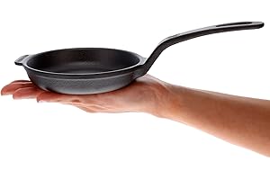 Victoria 4-Inch Cast-Iron Skillet, Pre-Seasoned Cast-Iron Frying Pan with Long Handle, Made in Colombia