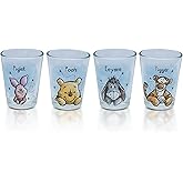 Winnie the Pooh Disney Character Portraits 2-Ounce Mini Whiskey Shot Glass Cups, Set of 4