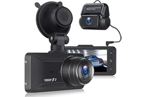 Dash Cam Front and Rear Camera, 3" IPS Screen Dual Dashcams for Cars with WDR Dash Camera 170° Wide Angle, Supercapacitor, Ni