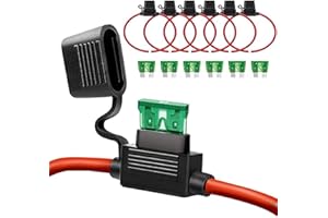 QIZPCER 12 AWG Inline Fuse Holder - 12 Gauge Fuse Holder for 30A Blade Fuse (6 Pack)
