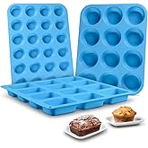 CAKETIME Silicone Muffin Pan - Cupcake Pan, Mini Loaf Pan Silicone Baking Molds Food Grade 3-Pack