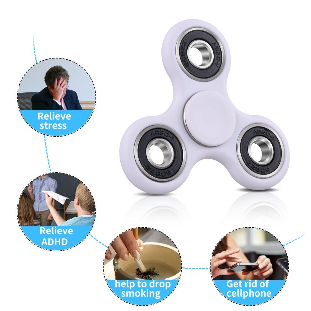 XY Fidget Hand Spinner Toy Perfect For Anxiety, ADHD, ADD and Autism Adult Children, with Ceramic Bearing. (White)