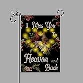 Memorial Garden Flag - Cemetery Christmas Decorations Cardinal Miss You Back Lighted Flags Grave Decorations for Cemetery Outside Led Outdoor Decorations Burlap Vertical Double Sided Yard Decor 12.5 x 18 Inch