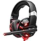 RUNMUS Gaming Headset Xbox One Headset with 7.1 Surround Sound, PS4 Headset with Noise Canceling Mic & LED Light, Compatible with PC, PS4, Xbox One Controller(Adapter Not Included), NES