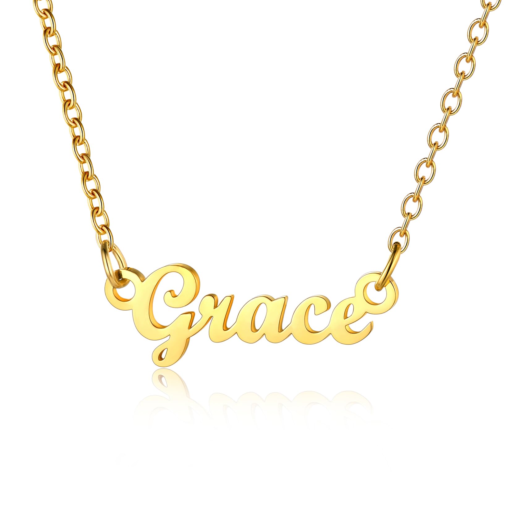 U7 Ladies Gold Plated Necklace For Women Name Grace Womens Necklaces — image 1