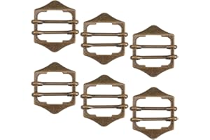 Artibetter 6Pcs Metal Vest Buckle Clips Adjustable Brass Strap Adjusters for Men Suit Vest Waist Belt and