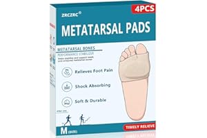 ZRCZRC 4Pcs Metatarsal Pads for Men and Women, Ball of Foot Cushion with Gel Pad, Foot Pads for Ball Pain Relief, Morton's Neuroma, Metatarsalgia Support(Beige/M)