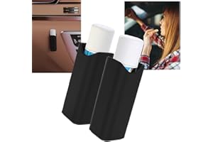 K TOMOTO [2 Pack Aesthetic Car Lip Balm Holders Compatible with Chapstick Holder, Portable Accessories for Women and Man Car Interior, Portable & Space Saving(Black)