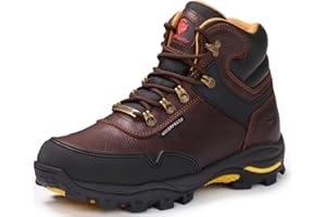 SUREWAY Men's 6" Soft/Steel Toe Heavy Duty Waterproof Work Boot - Leather,Lace Up,Oil/Slip Resistant Dual-Density Comfortable Outsole,EH Construction Industrial Ankle Safety Men Work Boots