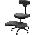 VIVO Mobile Cross Legged Office Chair with Back Support for Yoga Meditation ADHD, Height Adjustable, Black, CHAIR-CL02B