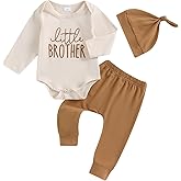 Ayalinggo Baby Boys 3Pcs Fall Outfits Long Sleeve Letter Print Romper + Pants + Hat Set Newborn Clothes