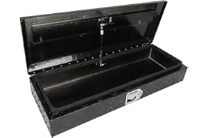 Aikosin 34 Inch Aluminum Black Truck Tool Box Pickup Truck Bed Storage, Waterproof Underbody Tool Box Storage Trailer Tongue Box w/Lock and Key for RVs, ATVs, Trailer & Truck (34.5"x12.75"x6.38")