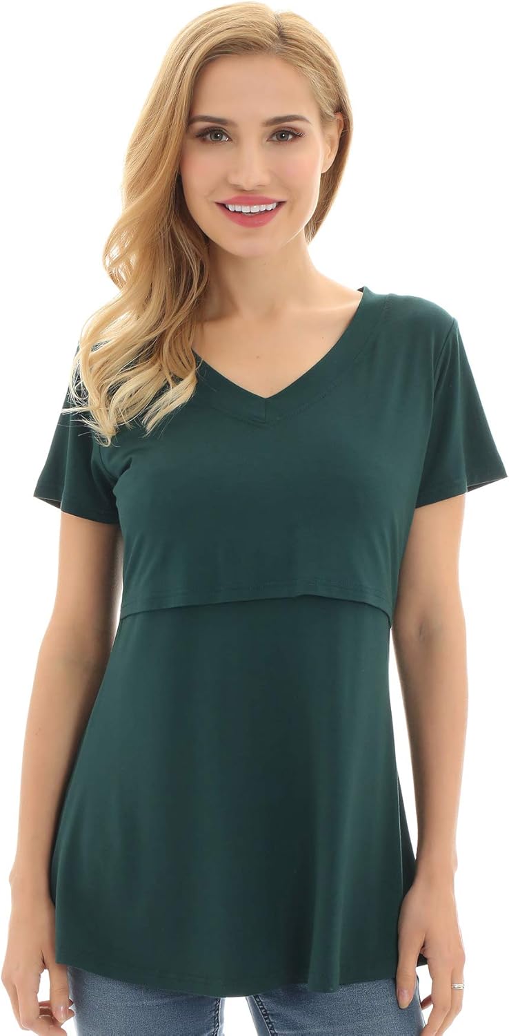 Bearsland Womens 3 Packs V Neck Nursing Tops Maternity Breastfeeding Tee Shirts at  Women’s Clothing store