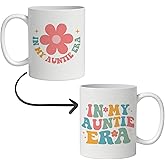DOTAIN In My Auntie Era Double Sided Printed - Aunt Gifts, Mothers Day Gifts for Auntie, Aunt Gift from Niece Nephew, In My Auntie Era Coffee Mugs 11 Oz White