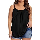 RITERA Women's Plus Size Tank Tops Flowy Tops Adjustable Strappy Loose Shirts XL-5XL