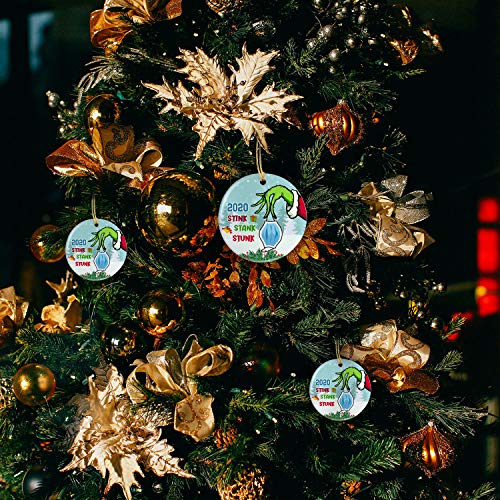 3 Inch Stink Stank Stunk Christmas Decorations Grinch Hand Pendant Duplex Print Funny Christmas Hanging Ornament Kit For Home Indoor Outdoor Decor 2020 Christmas Ornaments For Grinch Figurine Ornaments Ornaments Guardebem Com