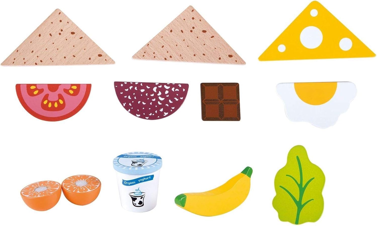 Lelin Wooden Sandwich pretend play food set Pretend play toy food