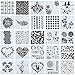 Swpeet 25Pcs Mixed Pattern Hollow Out Painting Stencils Kit, Plastic Planner Stencils Square Shape Journal Stencil for Bullet Journal Painting Craft/Journal/Notebook/Diary/Scrapbook DIY