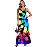 shengfan Plus Size Maxi Dresses Sundress for Women Loose Printed Adjustable African Beach Dress with Pockets