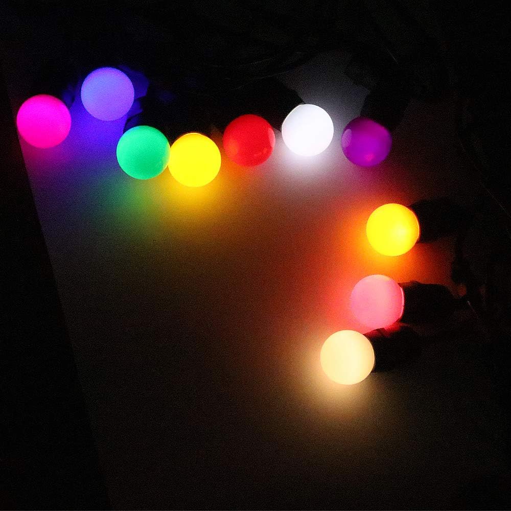 HUAMu 10Pack Colored Bulbs LED 2W E27 G45 Lighting Bulbs,LED Coloured GolfBall Bulb - Image 5
