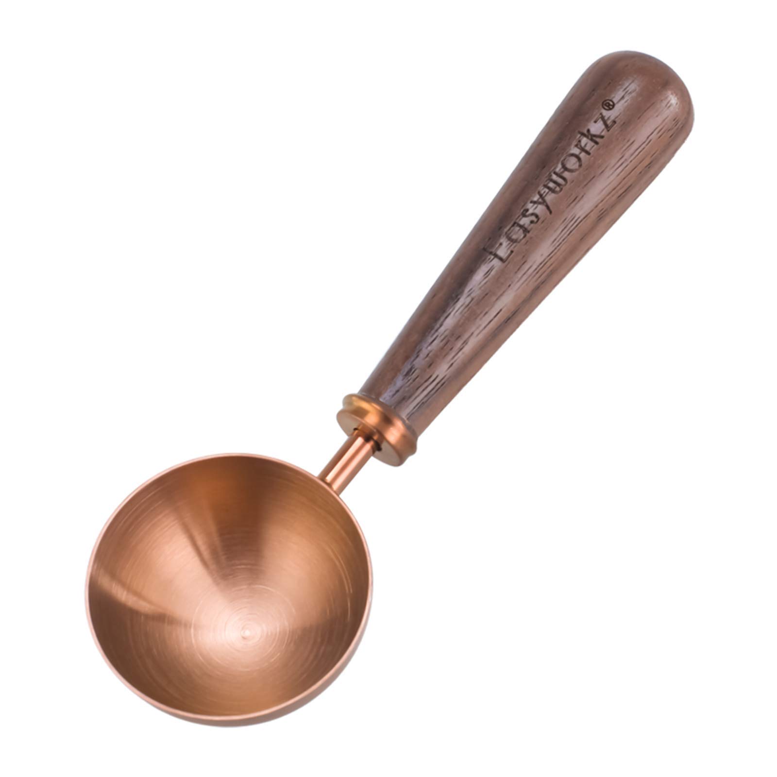 Easyworkz Retro Stainless Steel Coffee Scoop with Black Walnut Handle,10g Measuring Spoon (Rose Gold)