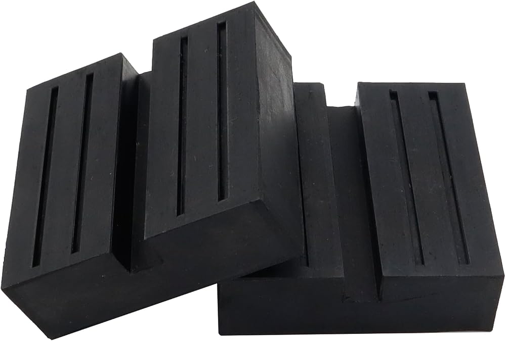 AUTOXBERT 2pcs Car Lift Jack Stand Rubber Pads Square Slotted Frame Rail Guard
