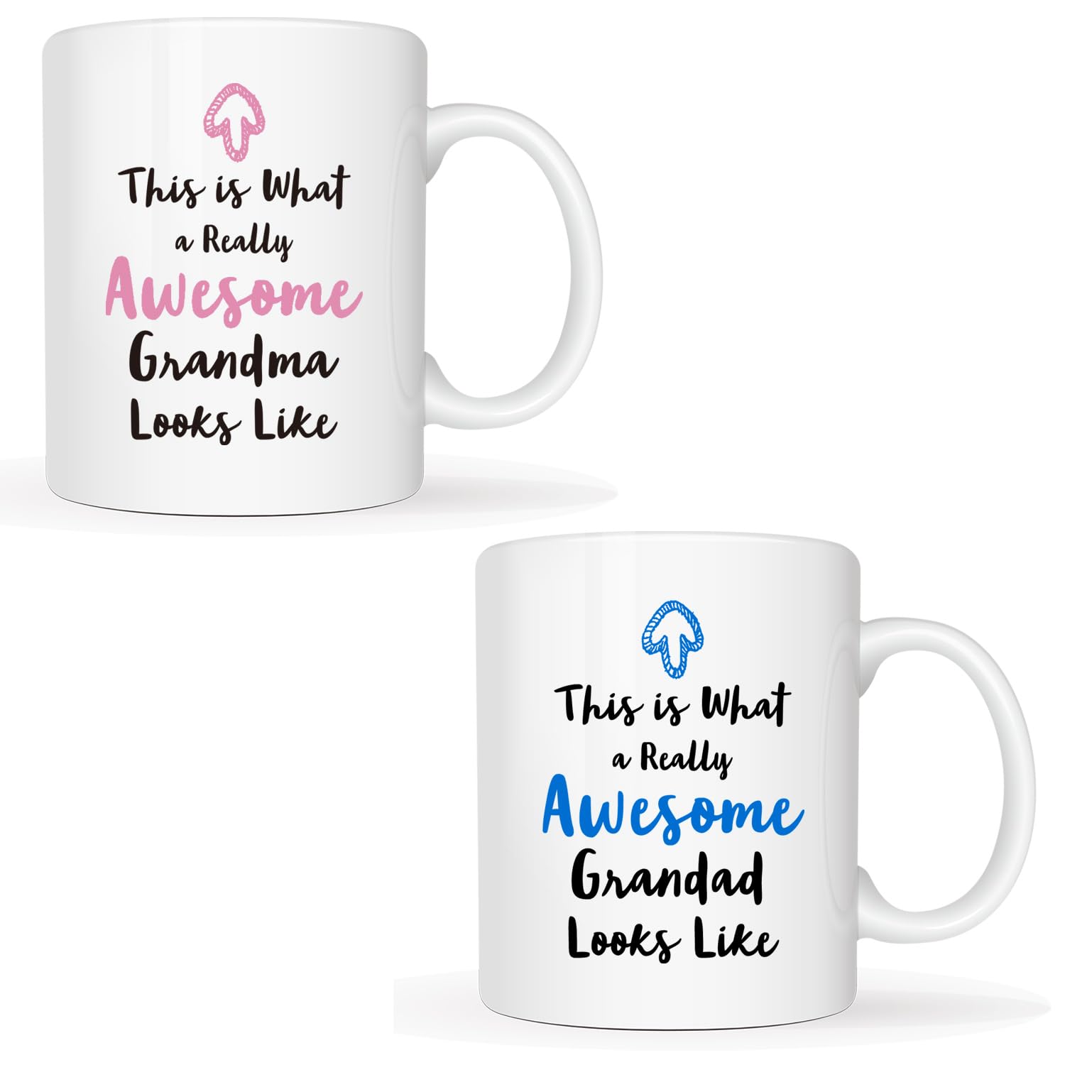 This Christmas Gifts Grandparent Coffee Mug from Granddaughter Grandson, This is What a Really Awesome Grandma/Grandad Looks Like Birthday Gifts Idea for Grandparent Cup Set, White 11 Oz
