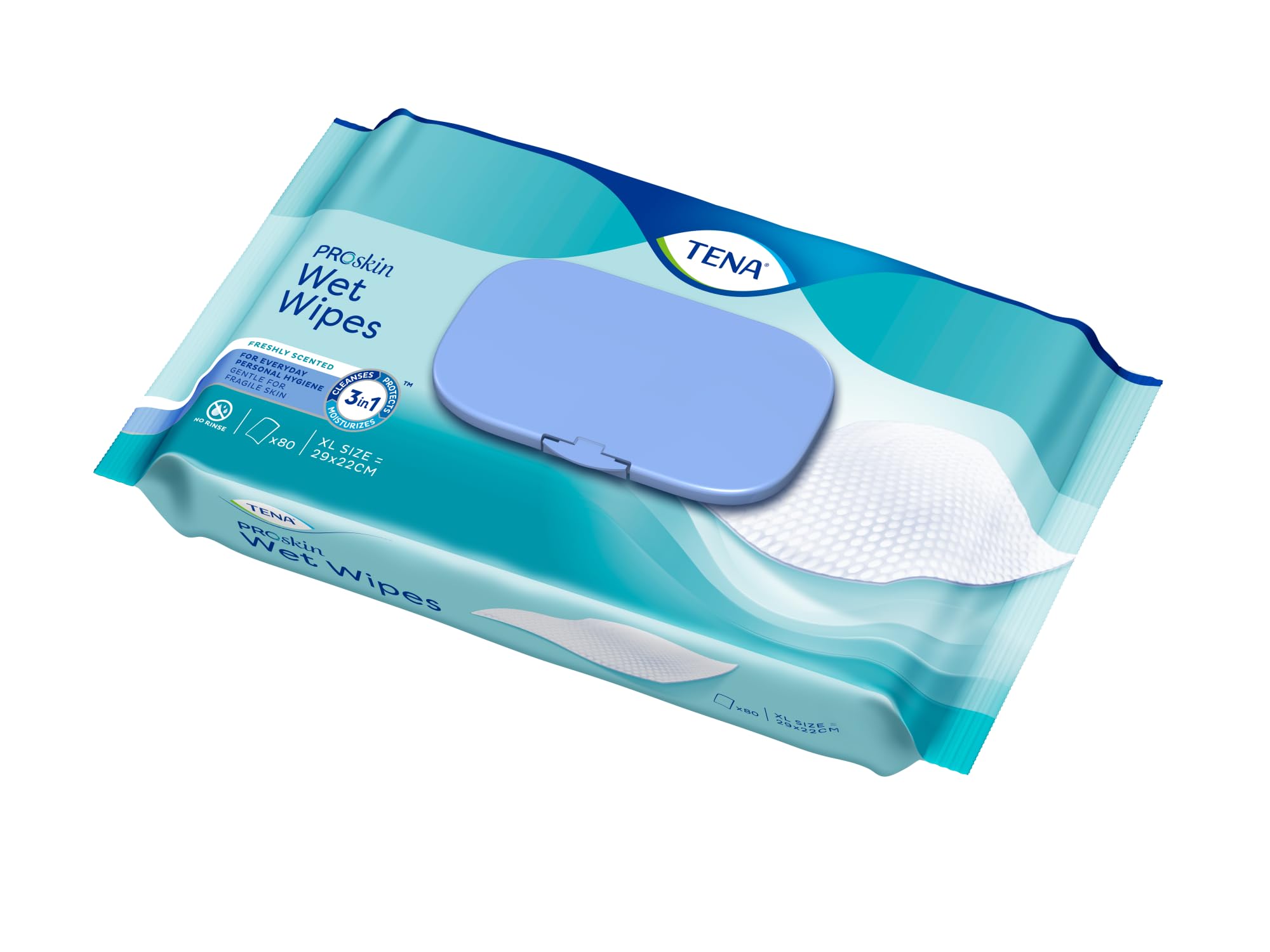 TENA Plastic-Free Wet Wipes 48 Wipes x12