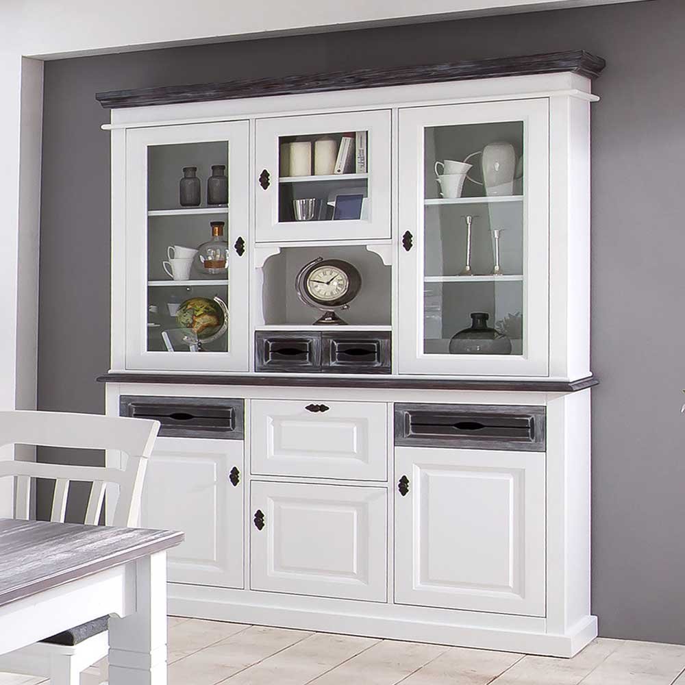Buffetschrank aus Fichte Weiß Grau Pharao24 bestellen