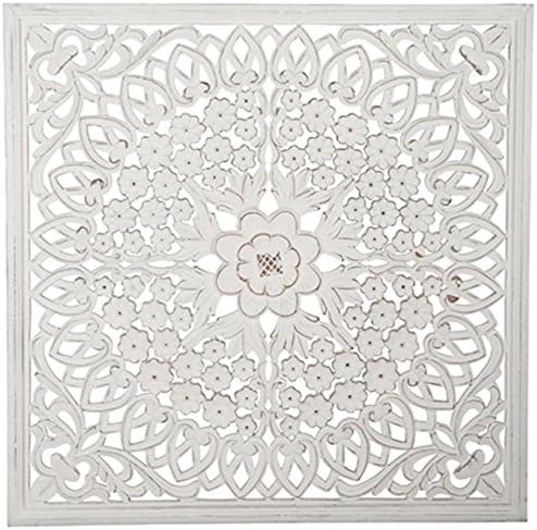 KraftMistry Wood Wall Panel, Wall Hanging and Headboard (White) 115 x 115 cms