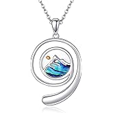 MONGAS Mountain Ring Holder Necklace Sterling Silver Abalone Mustard Seed Pendant Mountain Jewelry Faith Gifts for Women