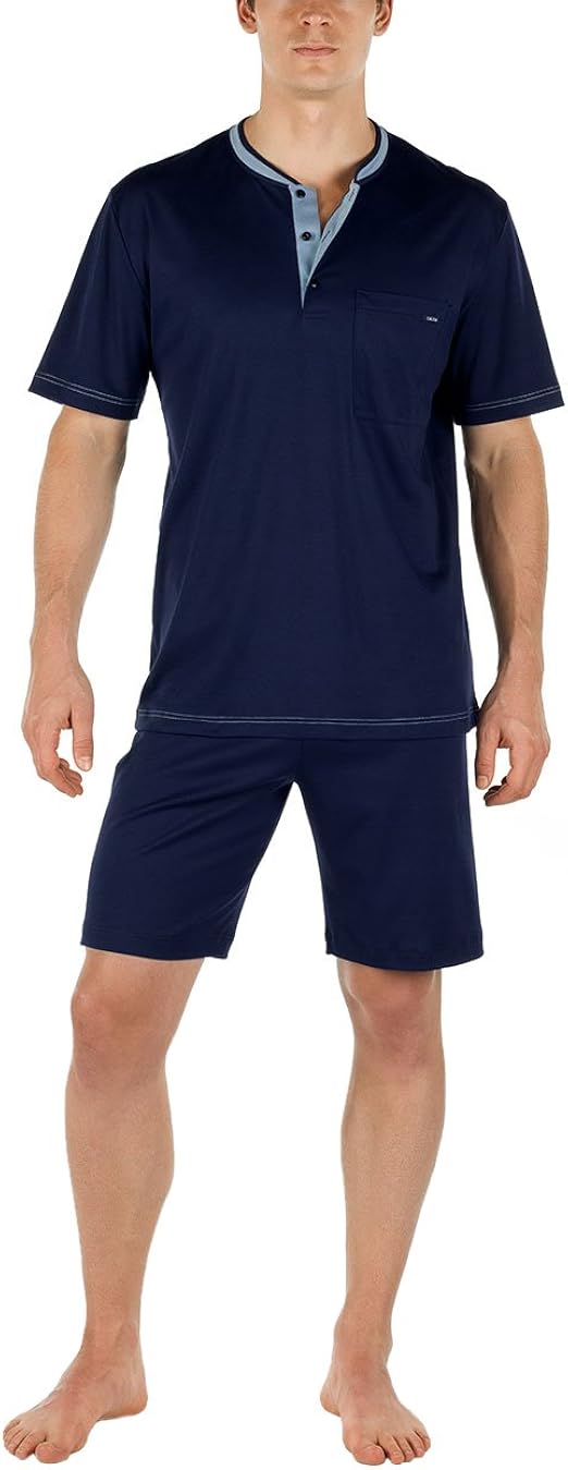 MoFiz Herren Schlafanzug Kurz 2-teilig - Sommer Pyjama Aus Modal Baumwolle