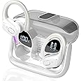 Aptkdoe Wireless Earbuds 75hrs Bluetooth 5.4 Headphone Sport, 2025 Bluetooth Earbuds Stereo Deep Bass Over Ear Bud with Earhooks, ENC Noise Cancelling Mic, IPX7 Waterproof Earphone White